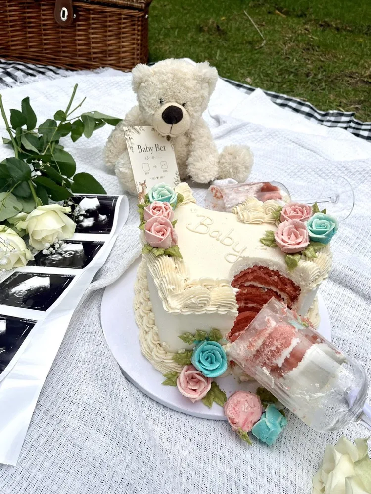 Gender reveal moment confirming Baby B is a girl
